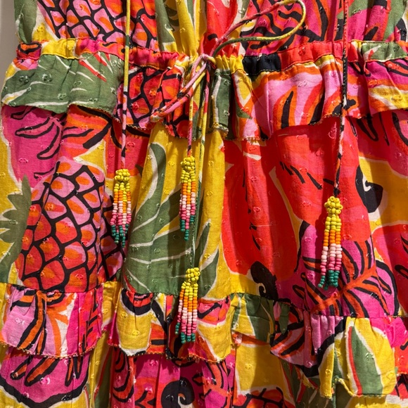 FARM Rio Yellow Fruit Dream Ruffle Mini Dress - Picture 3 of 5